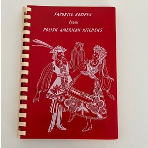 Favorite Recipes from Polish American Kitchens Vintage Spiral Bound Cookbook Red